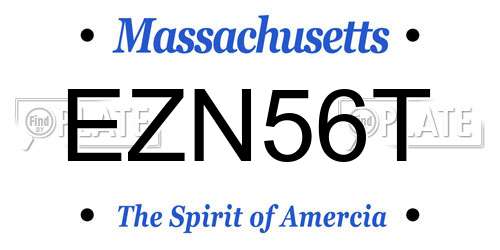 EZN56T Massachusetts License Plate