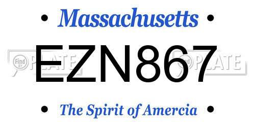 EZN867 Massachusetts License Plate