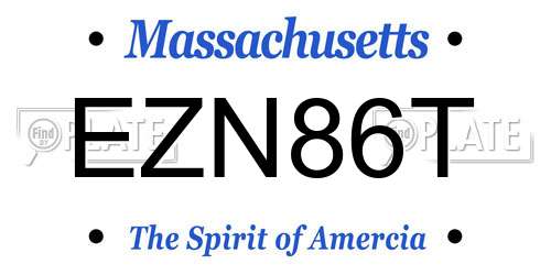 EZN86T Massachusetts License Plate