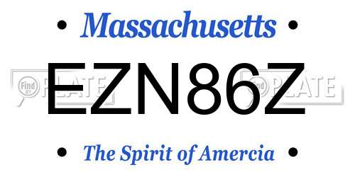 EZN86Z Massachusetts License Plate