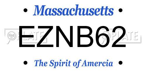 EZNB62 Massachusetts License Plate