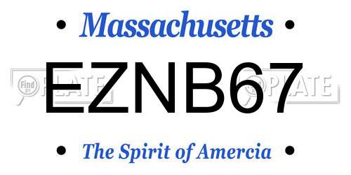 EZNB67 Massachusetts License Plate