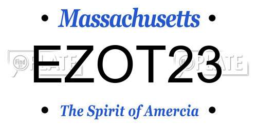 EZOT23 Massachusetts License Plate