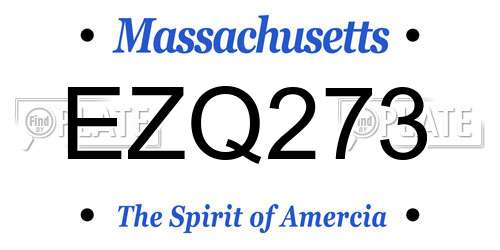 EZQ273 Massachusetts License Plate