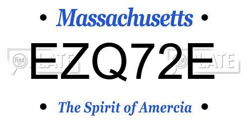 EZQ72E Massachusetts License Plate