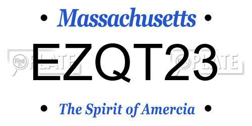 EZQT23 Massachusetts License Plate