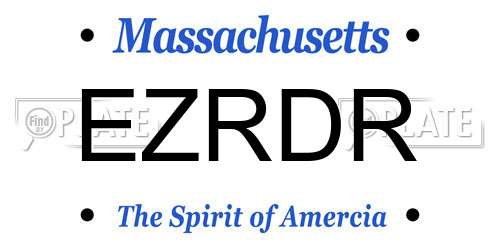 EZRDR Massachusetts License Plate
