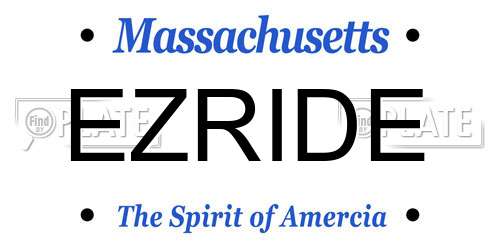 EZRIDE Massachusetts License Plate