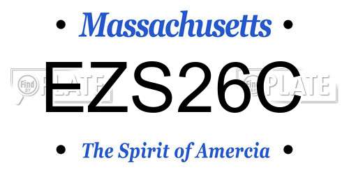 EZS26C Massachusetts License Plate