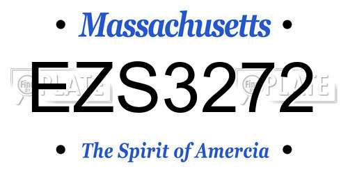EZS3272 Massachusetts License Plate
