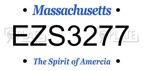 EZS3277 Massachusetts License Plate