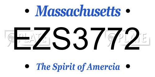 EZS3772 Massachusetts License Plate