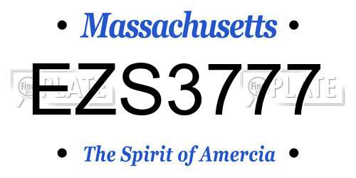 EZS3777 Massachusetts License Plate