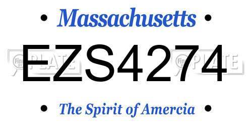 EZS4274 Massachusetts License Plate