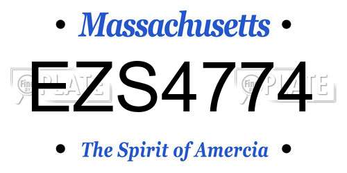 EZS4774 Massachusetts License Plate