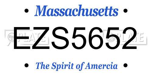 EZS5652 Massachusetts License Plate