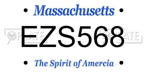 EZS568 Massachusetts License Plate