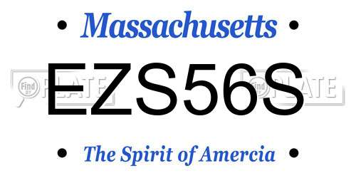 EZS56S Massachusetts License Plate