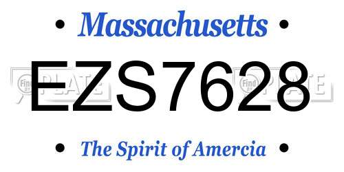 EZS7628 Massachusetts License Plate