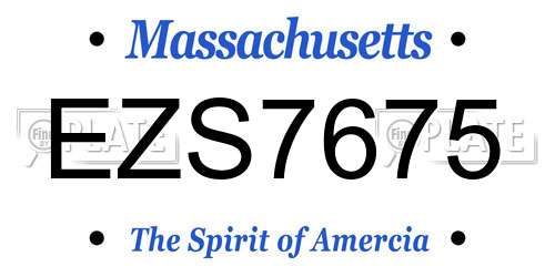 EZS7675 Massachusetts License Plate