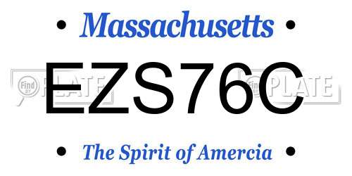 EZS76C Massachusetts License Plate