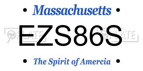 EZS86S Massachusetts License Plate