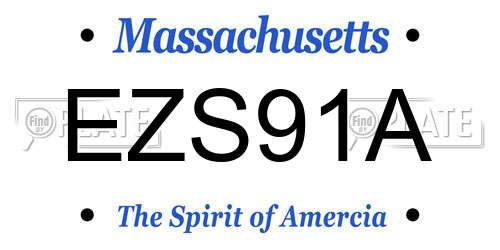 EZS91A Massachusetts License Plate