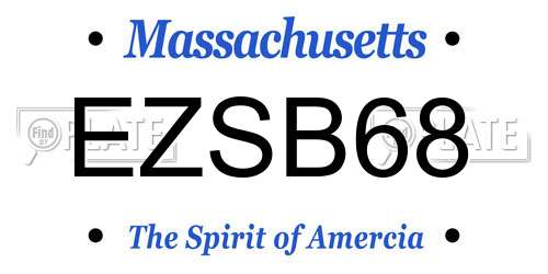 EZSB68 Massachusetts License Plate