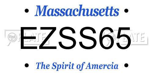 EZSS65 Massachusetts License Plate