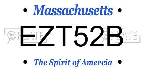 EZT52B Massachusetts License Plate