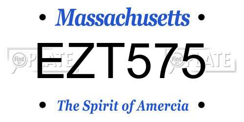 EZT575 Massachusetts License Plate