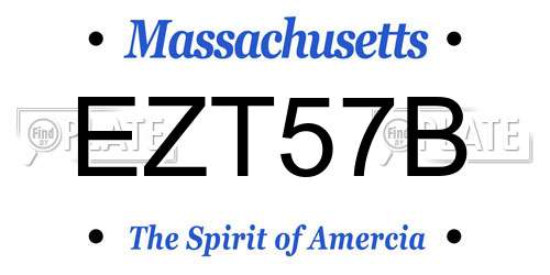 EZT57B Massachusetts License Plate