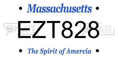EZT828 Massachusetts License Plate