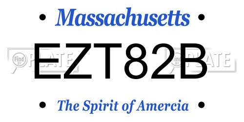 EZT82B Massachusetts License Plate