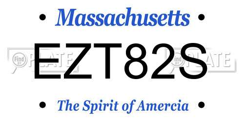 EZT82S Massachusetts License Plate