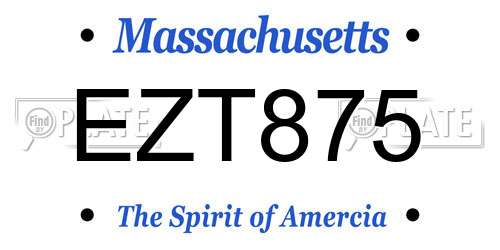 EZT875 Massachusetts License Plate
