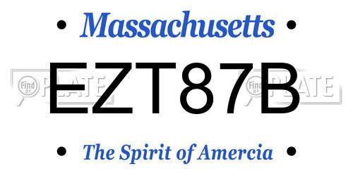 EZT87B Massachusetts License Plate