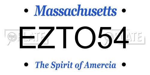 EZTO54 Massachusetts License Plate