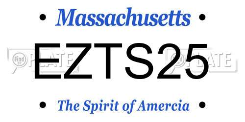 EZTS25 Massachusetts License Plate