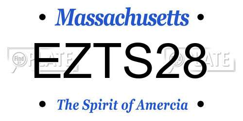EZTS28 Massachusetts License Plate