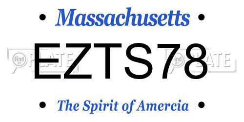 EZTS78 Massachusetts License Plate