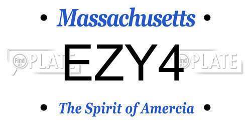 EZY4 Massachusetts License Plate