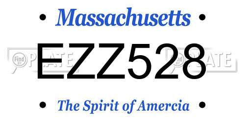 EZZ528 Massachusetts License Plate