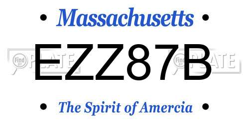 EZZ87B Massachusetts License Plate