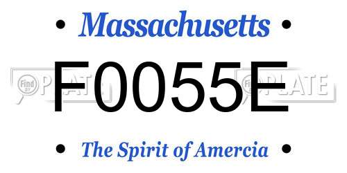F0055E Massachusetts License Plate