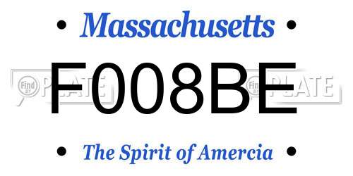 F008BE Massachusetts License Plate