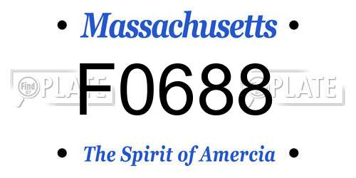 F0688 Massachusetts License Plate