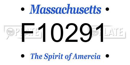 F10291 Massachusetts License Plate