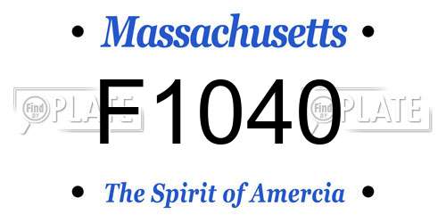F1040 Massachusetts License Plate