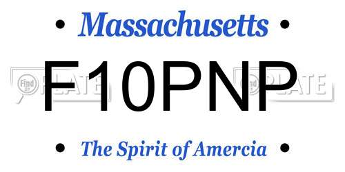 F10PNP Massachusetts License Plate